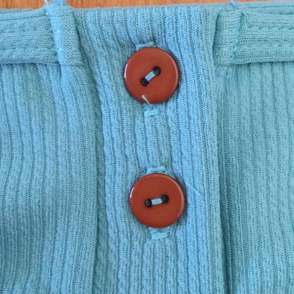 SOLD!! Blue Front Button Ribbed Bikini - Picture 6 of 8